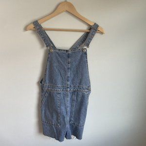 Topshop Moto Dungaree Overall Cutoff Jean Shorts, Women's Size 2